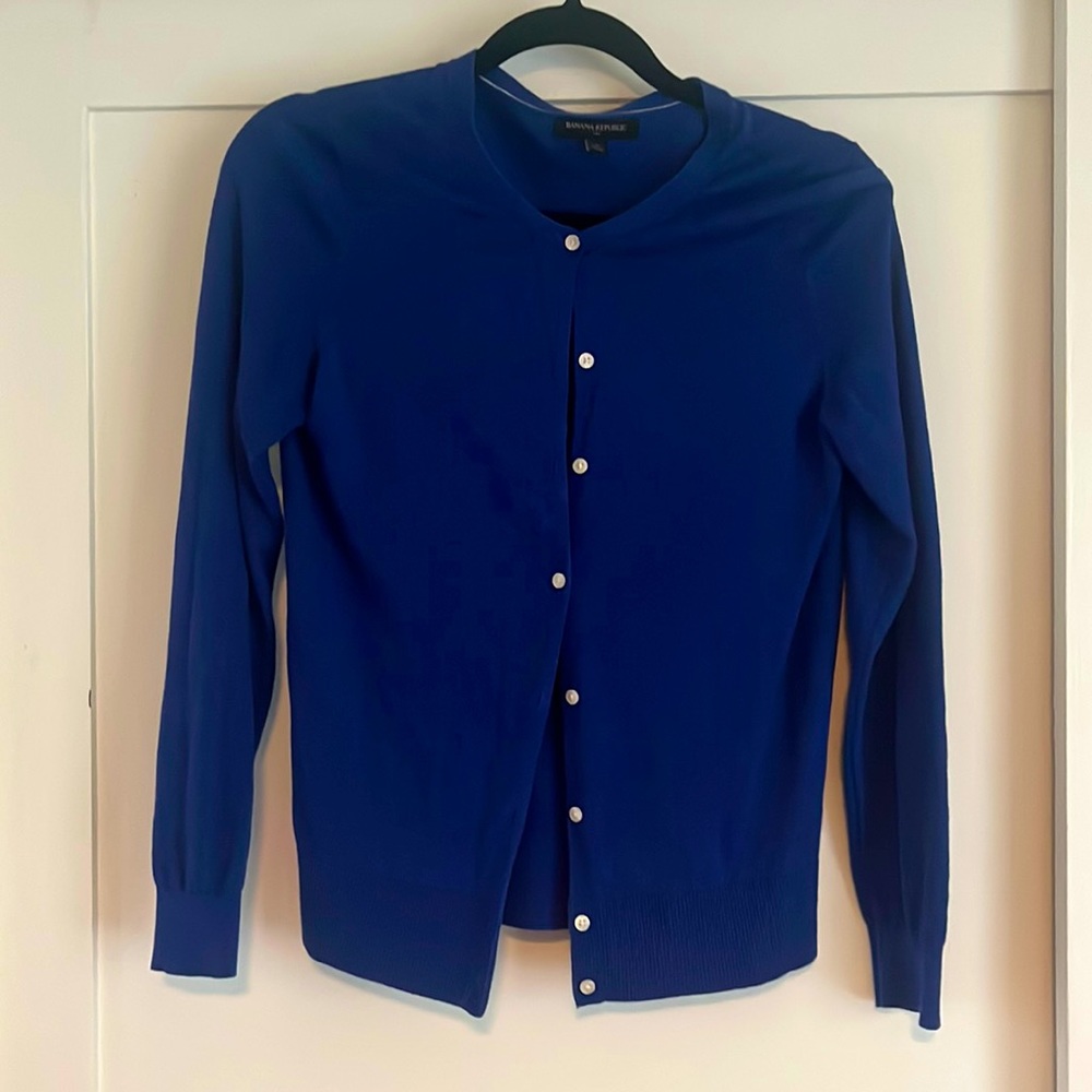 Blue cardigan banana republic size S